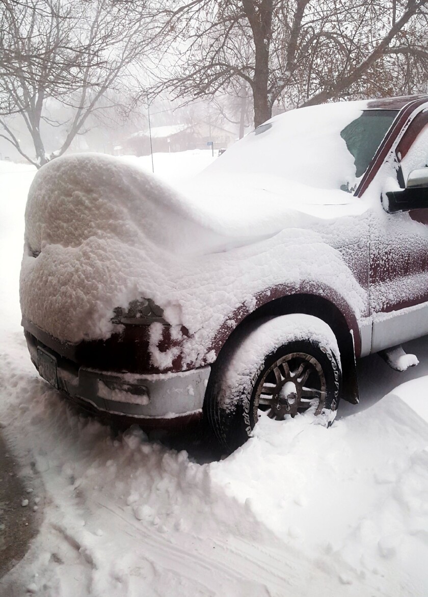 Snow-covered truck