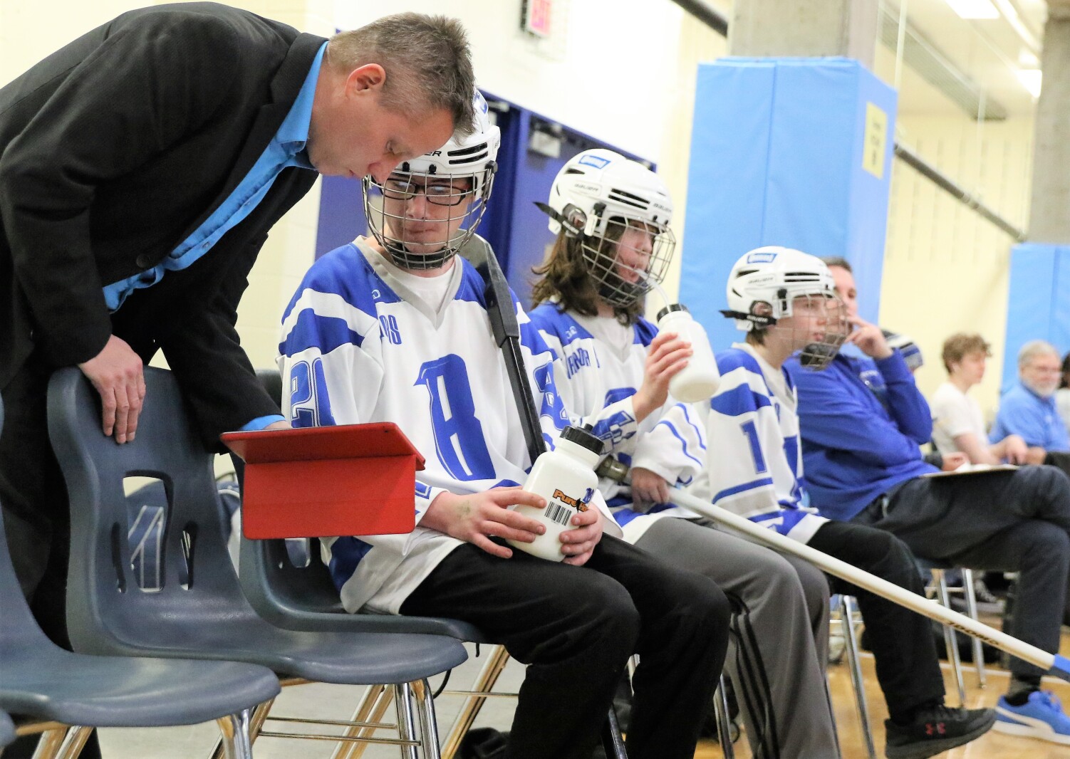 Brainerd floor hockey against St. Paul Humboldt Friday, March 18, 2022, in the State Quarterfinals at Bloomington Jefferson High School.