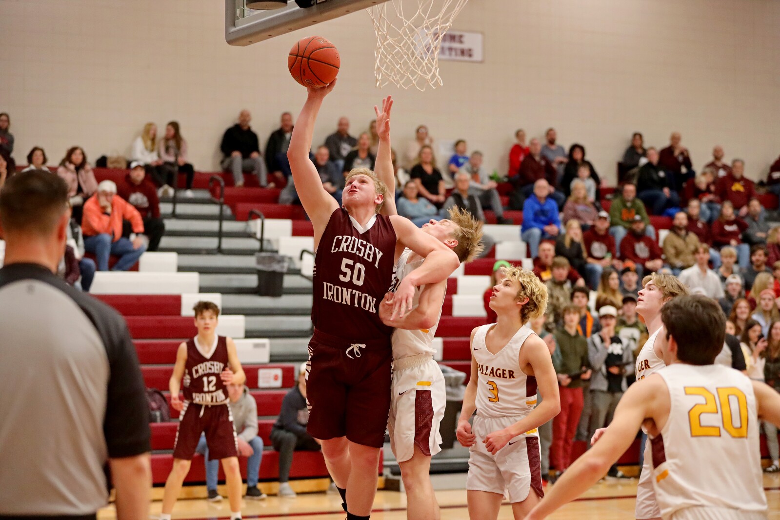 Crosby-Ironton boys basketball against Pillager.