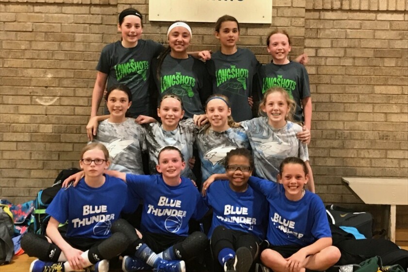The Jamestown sixth-grade girls basketball team went 8-1 at the Valley City 3-on-3 basketball tournament on April 23. Team members are, back row, from left: Katie Falk, Rylee Joseph, Ella Falk, McKenna Barnick. Middle row: Peyton Waliser, Karli Remmick, Teagan Bosche, Haylie Hakanson. Front row: Olivia Hagen, Breanna Oettle, Jada Walter, Lidia Motl. Not pictured: Isabelle Schmidt, Anabelle Cramer. Coaches are Chad Hakanson, Sam Joseph, Tyler Falk. The team had an overall record of 37-18. Submitted photo