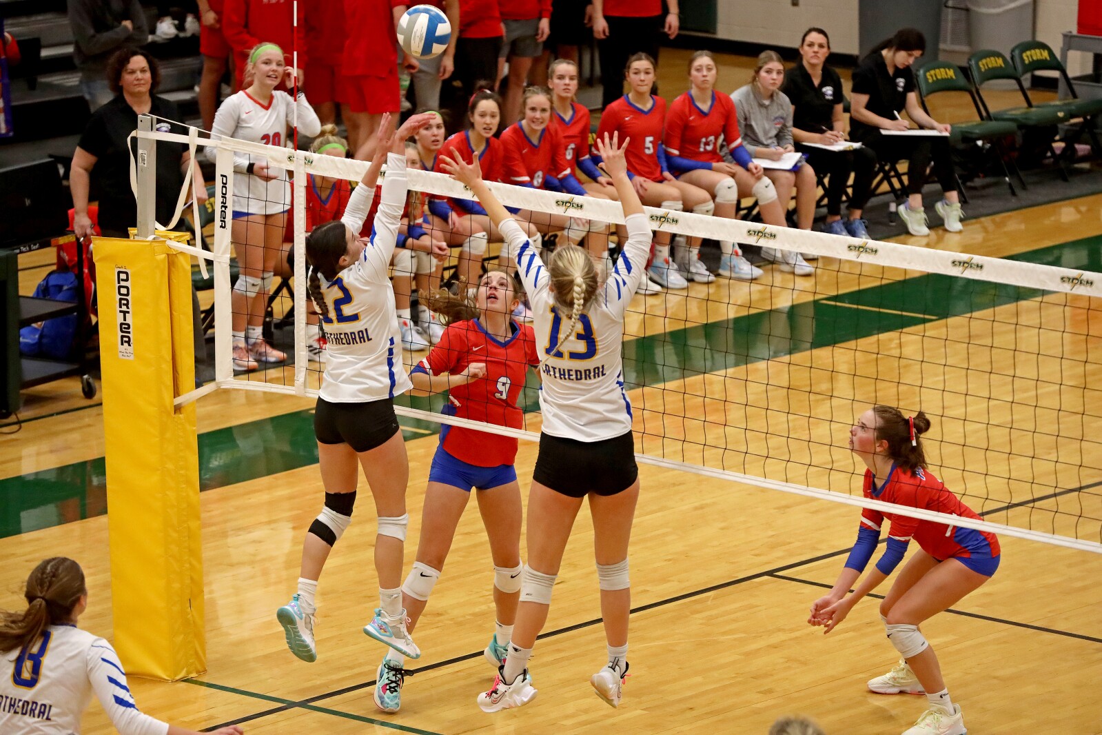 Pequot Lakes against St. Cloud Cathedral on Saturday, Nov. 5, 2022, during the Section 6-2A Final at Sauk Rapids.