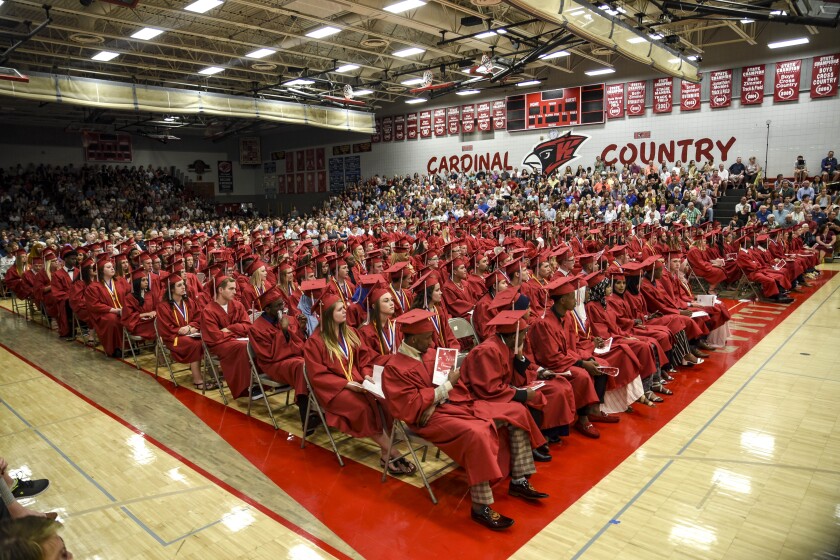 Erica Dischino / TribuneIt was a full house Sunday during the Class of 2019 commencement ceremony Sunday in the gymnasium at Willmar Senior High School in Willmar.