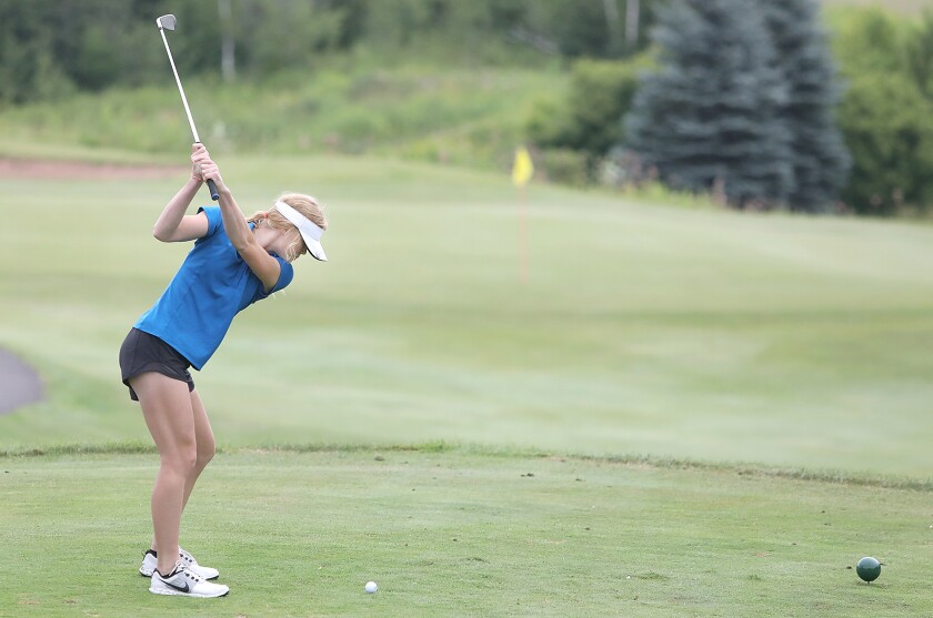 Superior’s Autumn Cooper tees off on the third hole