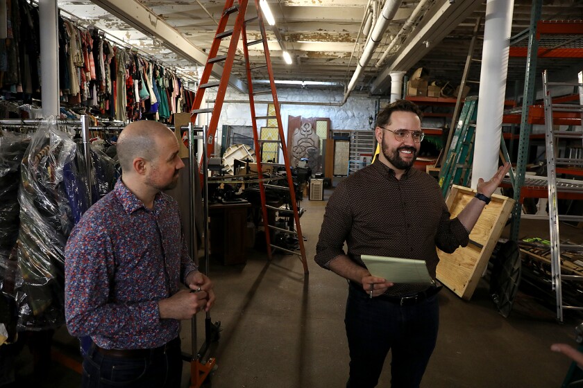 Folks talk about new storage space.