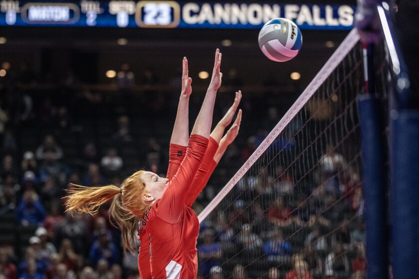Cannon Falls, Pequot Lakes Class AA Championship volleyball