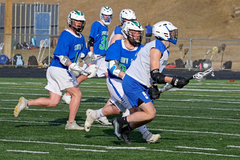 Brainerd Boys Lacrosse vs Sartell/Sauk Rapids Thursday, April 21, 2022, in Brainerd.