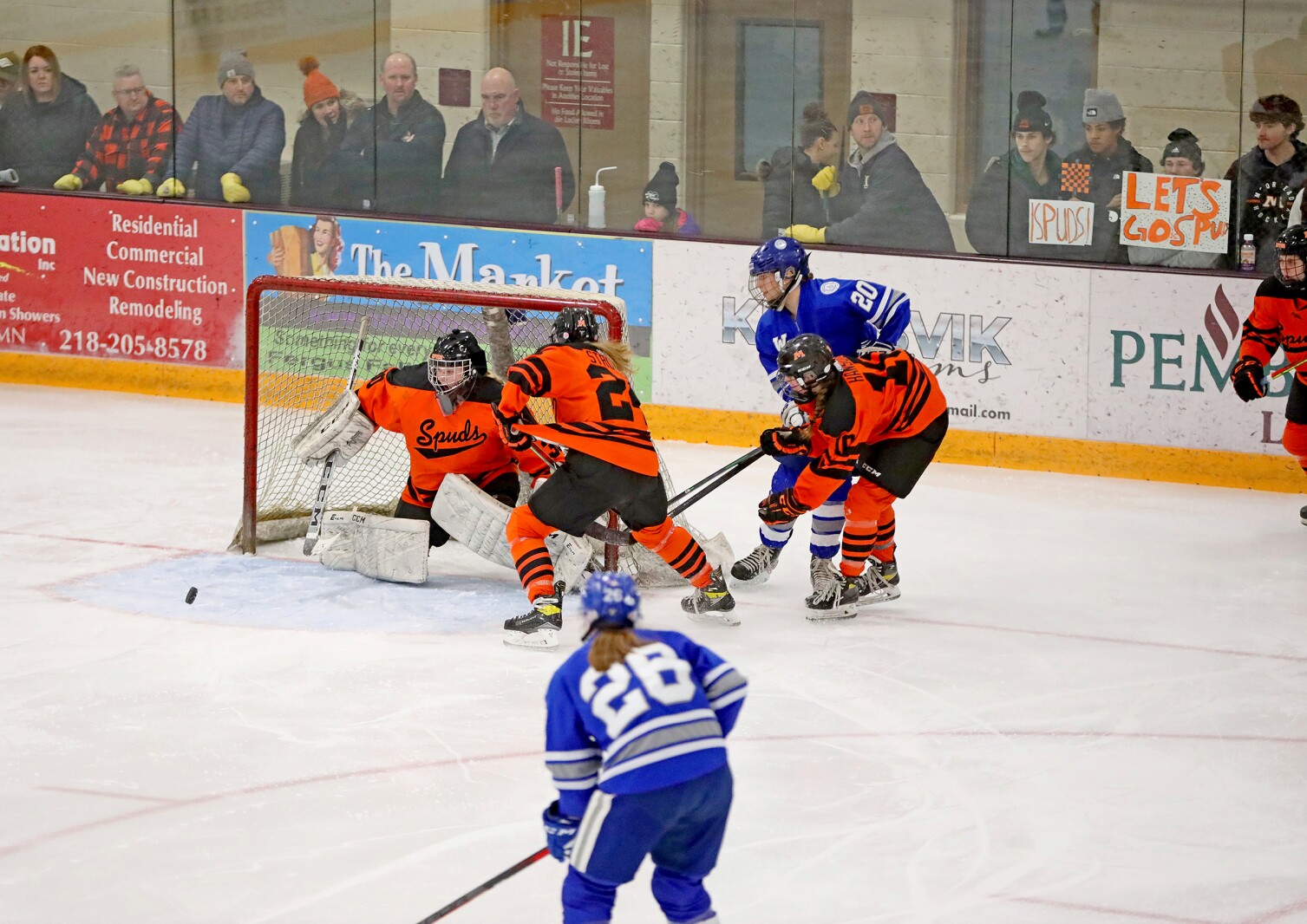 Brainerd/Little Falls girls hockey take on the Moorhead Spuds Thursday, Feb. 17, 2022, during the Section 8-2A Section Final in Fergus Falls.