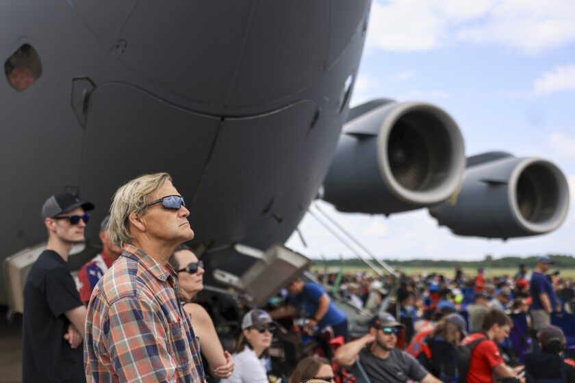 military aircraft on display at airshow