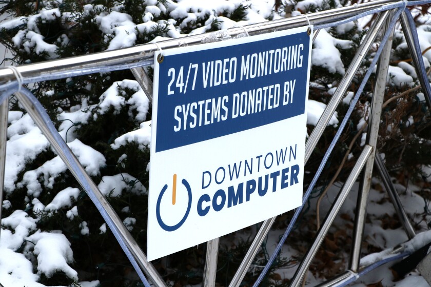 24 hour video monitoring sign.