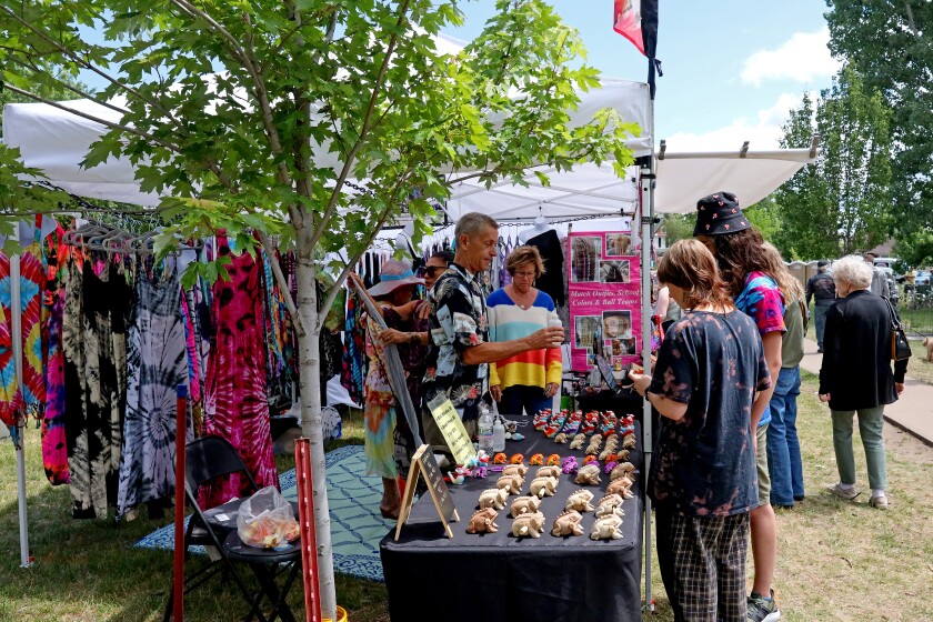 People enjoy Arts in the Park.