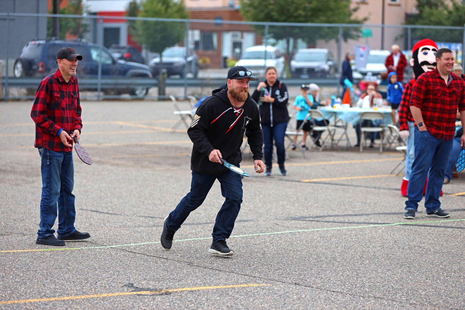 People gather downtown Saturday, Sept. 24, 2022, during the second annual Paul Bunyan Flapjack Festival in Brainerd.