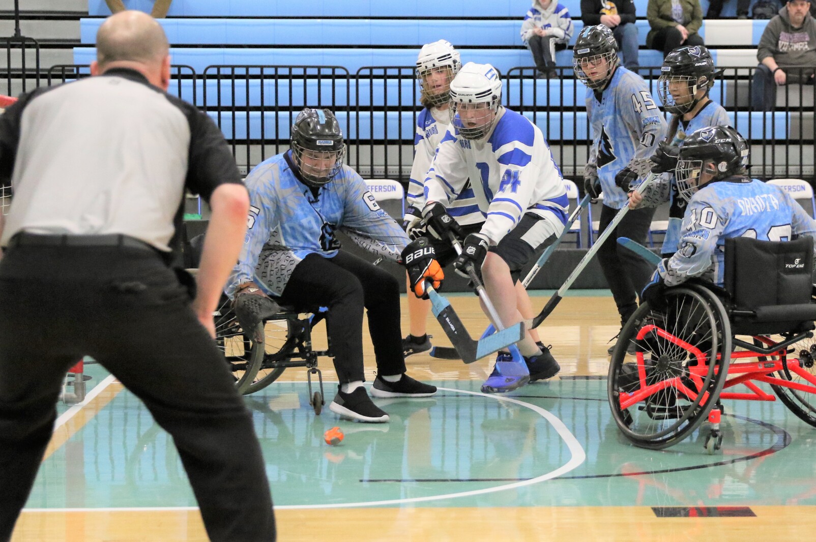Brainerd vs Dakota United Saturday, March 19, 2022, during the adapted floor hockey state championship game at Bloomington Jefferson High School.