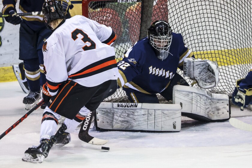 Hermantown boys hockey faces Grand Rapids at the IRA Civic Center.