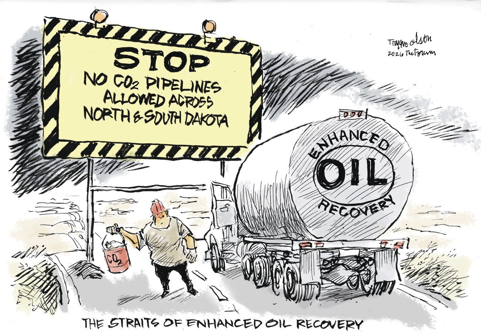 Trygve Olson cartoon: The Straits