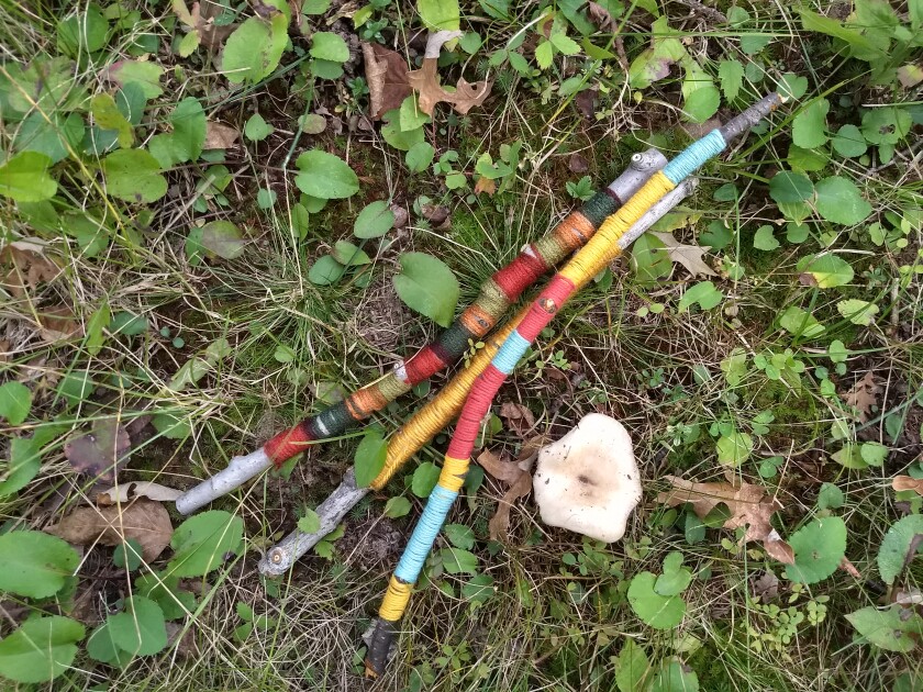 One of the many interactive arts projects visitors can participate in at the "Art Walk at the Arb" fundraiser from noon to 4 p.m. Saturday, Sept. 29, at Northland Arboretum in Brainerd is making yarn-wrapped twigs. Submitted photo