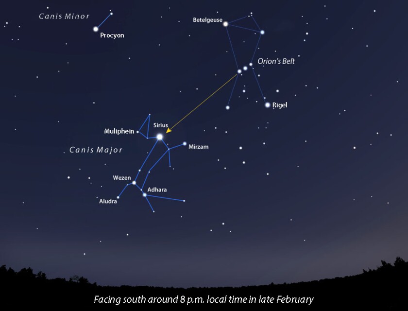 Canis Major and Canis Minor finder map