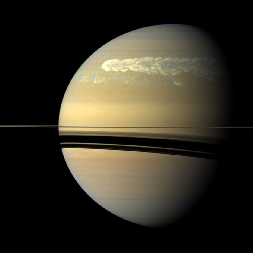Saturn Great white spot storm 2010 2011 NASA JPL Caltech.jpg