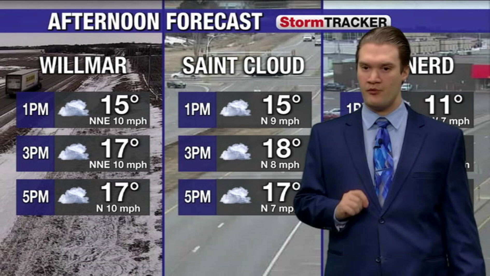 Flakes fly about west central Minnesota as we get into the afternoon