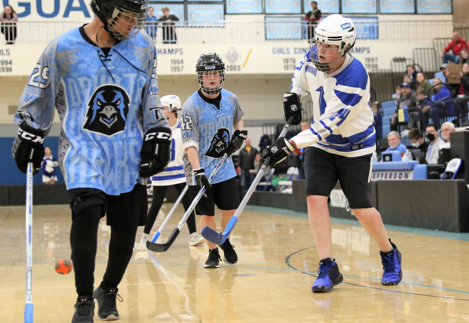 Brainerd vs Dakota United Saturday, March 19, 2022, during the adapted floor hockey state championship game at Bloomington Jefferson High School.
