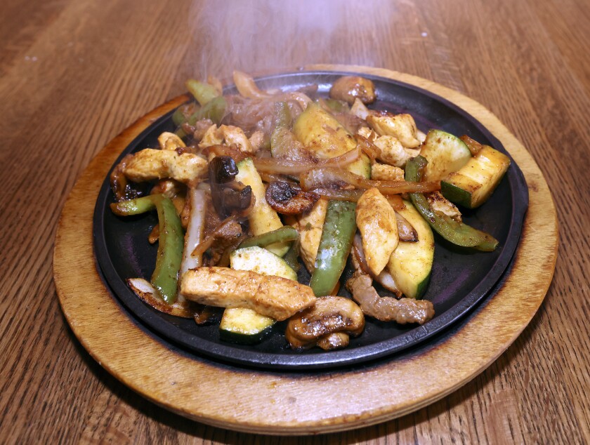 A plate of fajitas.