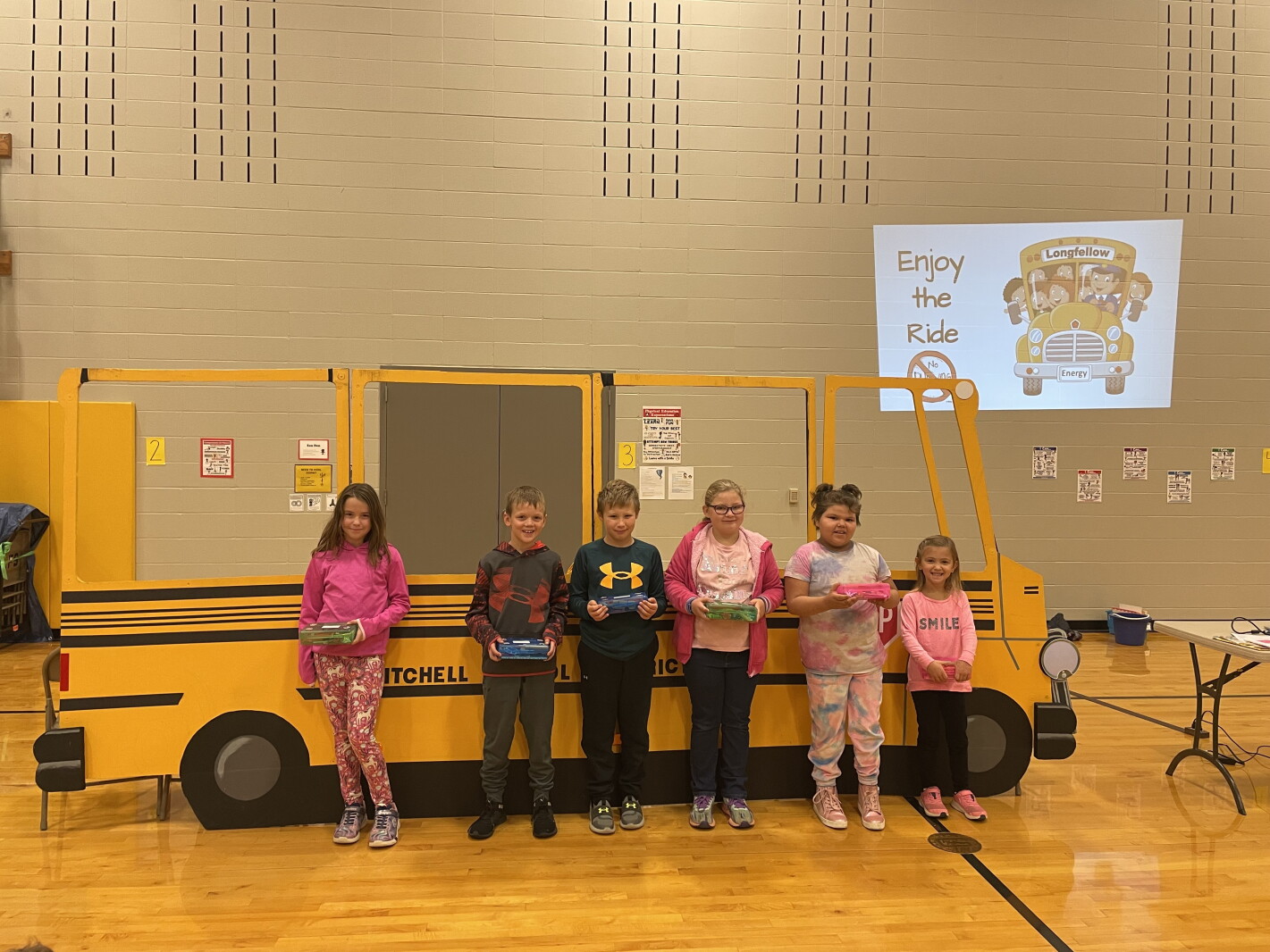 Longfellow Elementary School hosts busthemed antibullying assembly