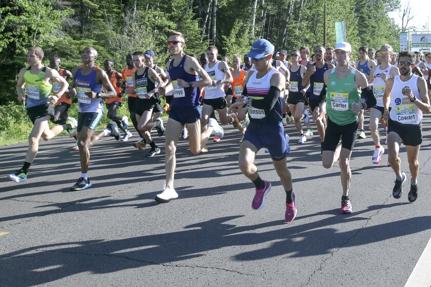 At the start of Grandma's Marathon.