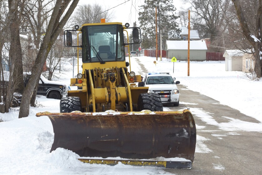 A front-end loader owned by the city of Brainerd was involved in a minor traffic crash near the intersection of Laurel and Maple streets Wednesday. There were no injuries. Brainerd Dispatch/Steve Kohls