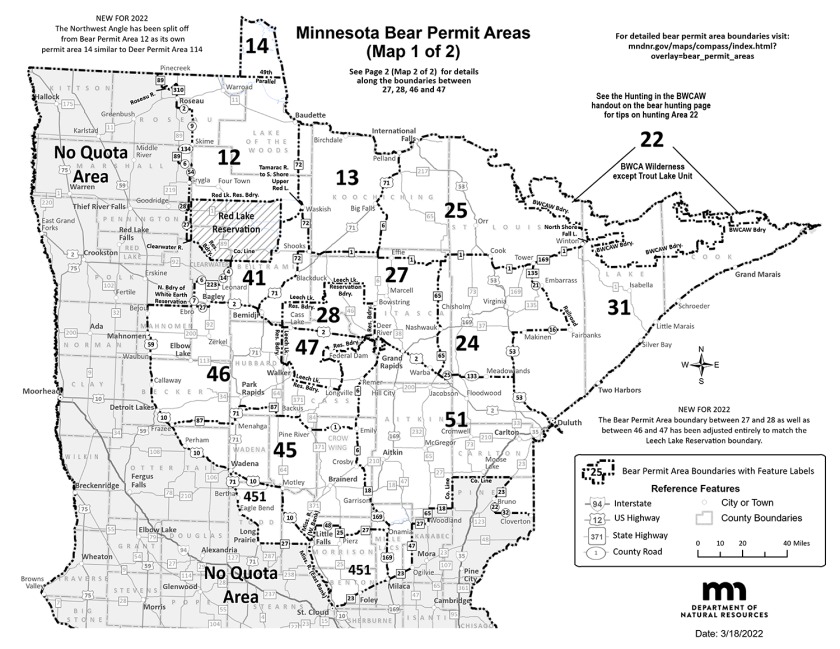 Minnesota bear permit areas