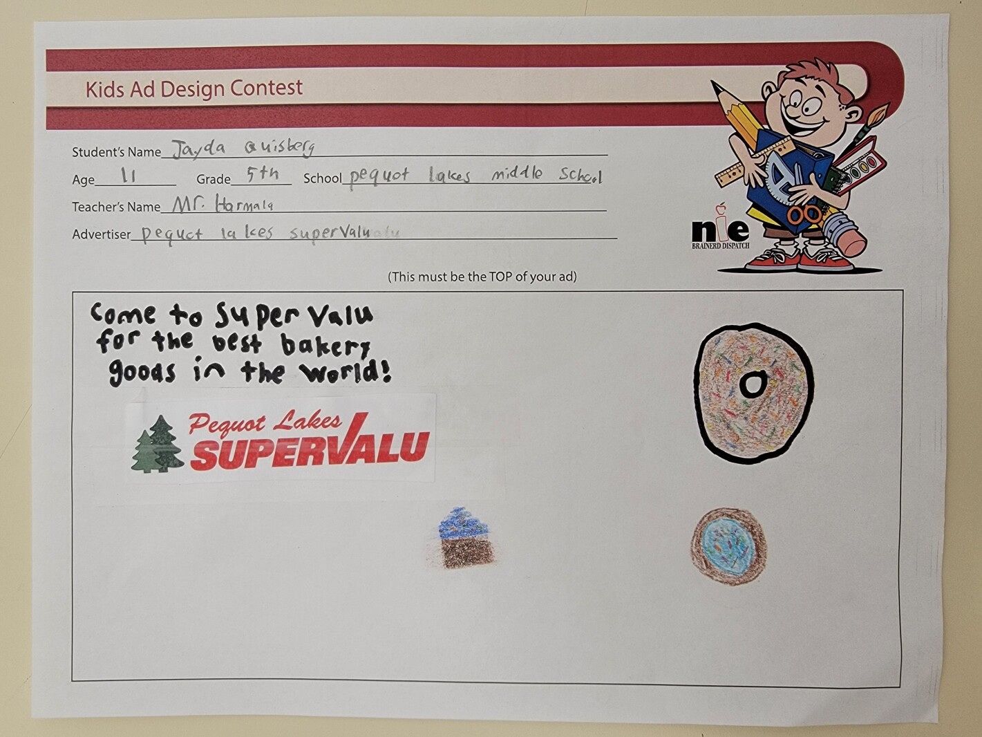 Pequot Lakes Middle School - Mr. Harmala's 5th Grade Class