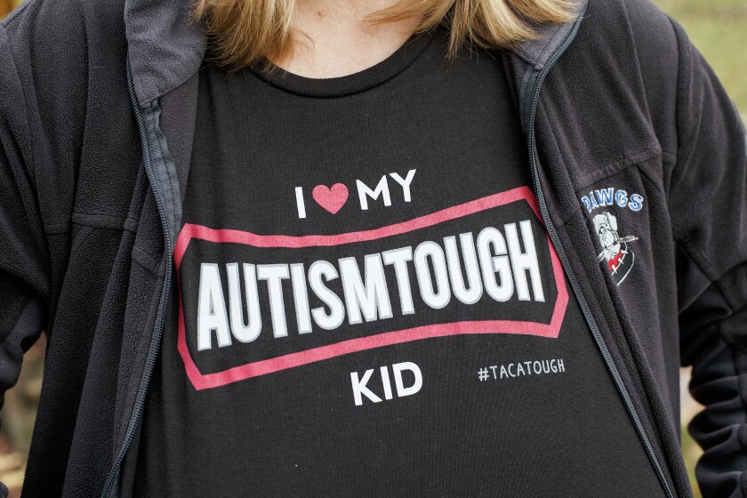 Tiffany sports this years TACA (Talk about curing autism) fundraiser shirt Wednesday morning.
