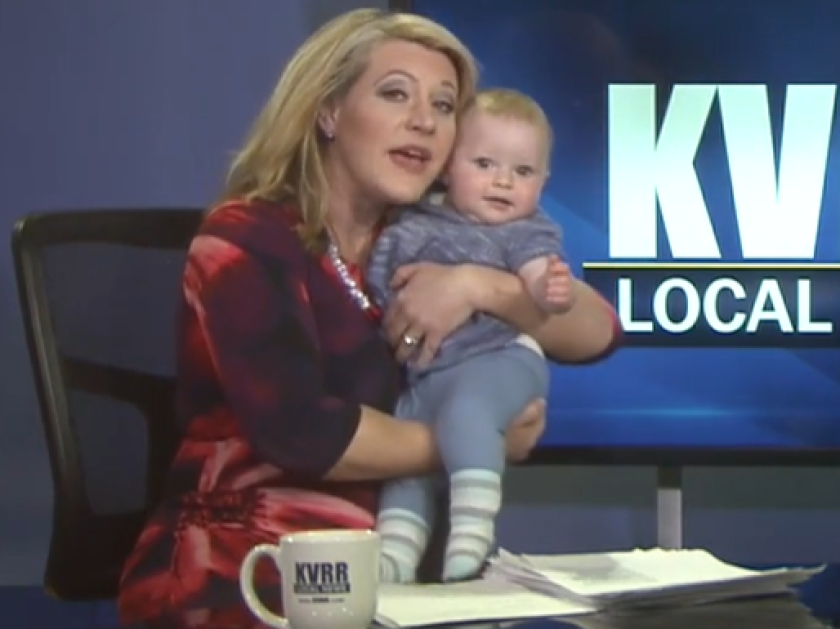 Emily Welker, KVRR, and her daughter