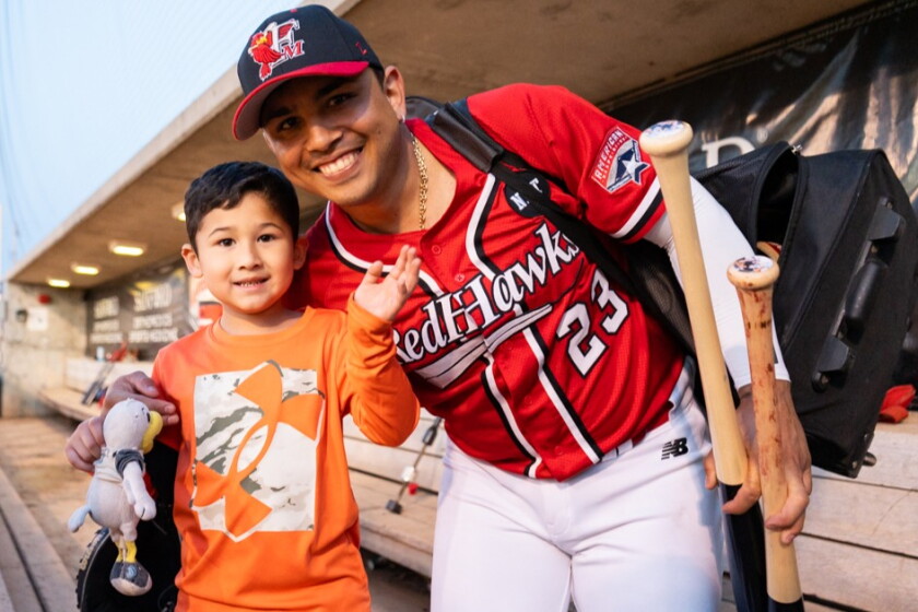 RedHawks catcher Juan Fernandez says it's 'special' to have son Mateo ...