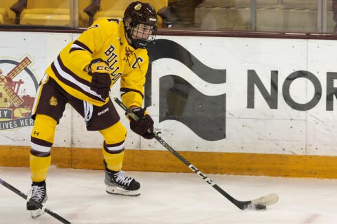 Women's college hockey teams play game in arena