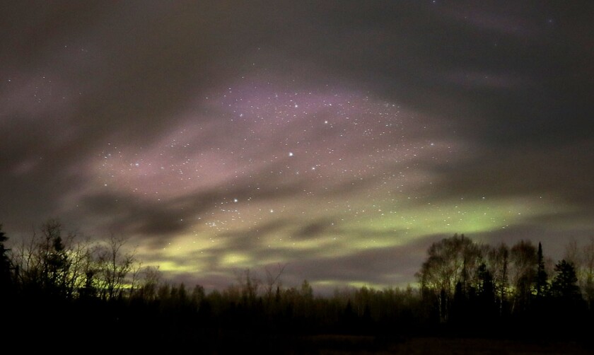 Aurora and clouds