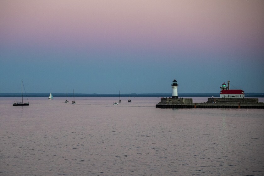 Canal Park at dusk