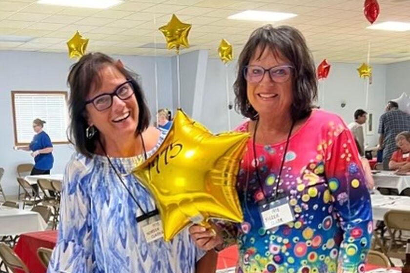Noreen_Noreen, left, and Eileen Clarke at the Lidgerwood High School Class of 1975 reunion, July 2024.jpg