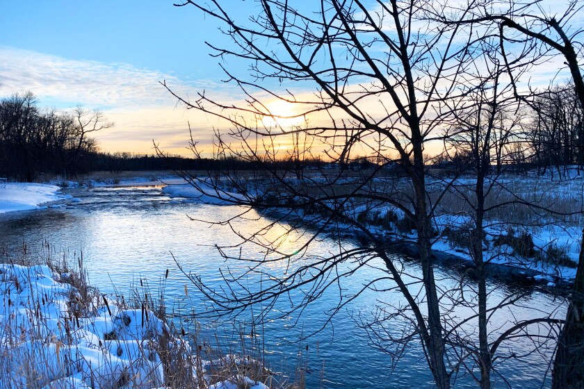 Long Prairie River at sunset