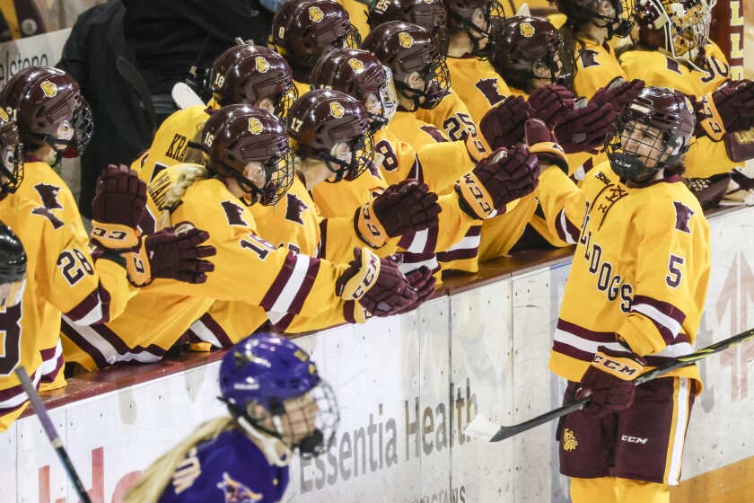 Minnesota Duluth finishes WCHA quarterfinal series against Minnesota State in overtime