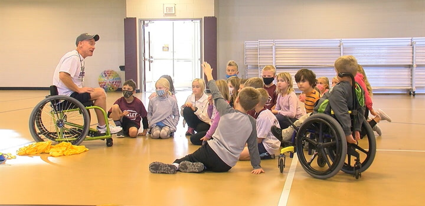Hawley elementary student helps educate classmates about wheelchair