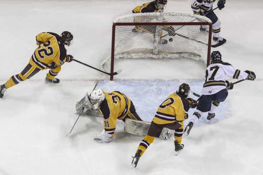 Hermantown boy’s hockey dominates Denfeld, 11-0 to capture Section 7A championship