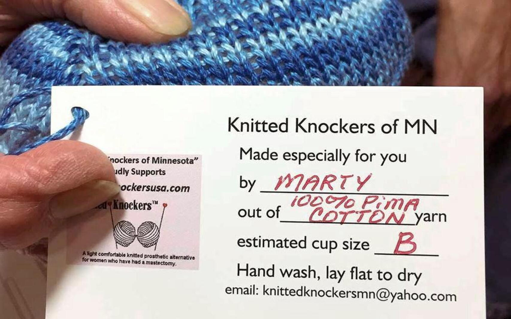Knitted Knockers bring a bit of uplifting humor to breast cancer ...
