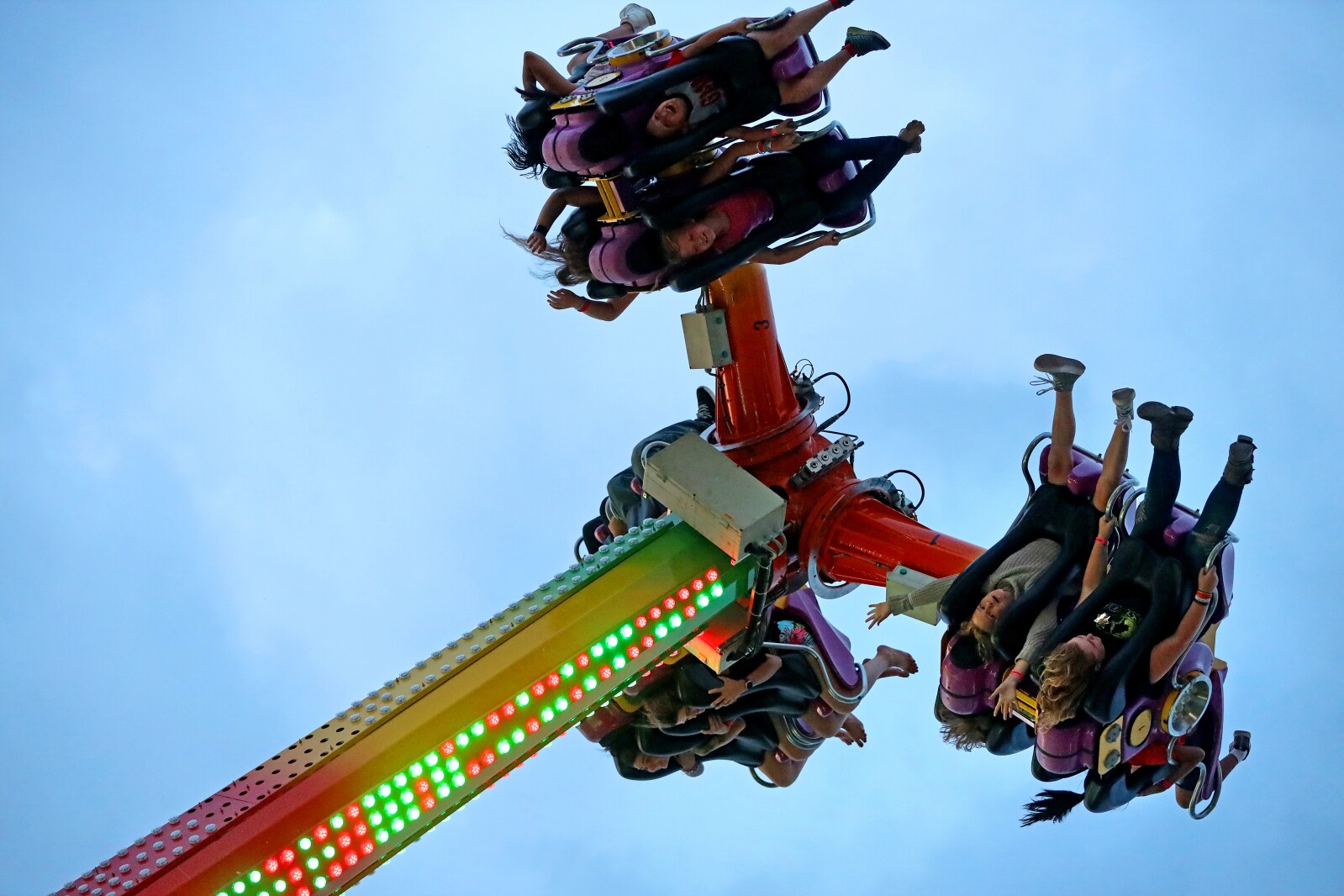 People enjoy the midway at the Crow Wing County Fair.