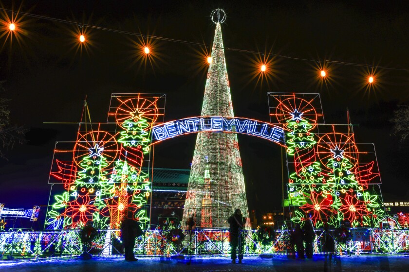 colorful holiday light display