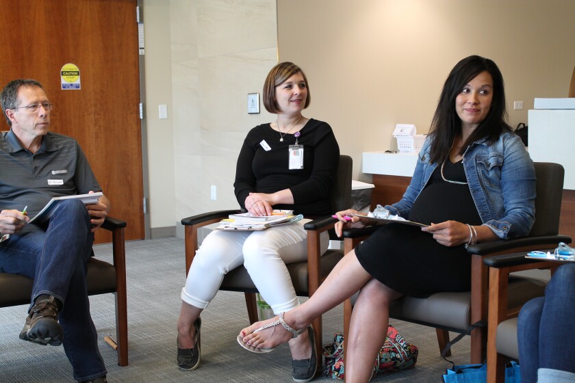 In CenteringPregnancy, pregnant women with similar due dates meet with their health care provider as a group. They receive all the components of prenatal care, including health assessments, interactive learning and community building. (Submitted photo)
