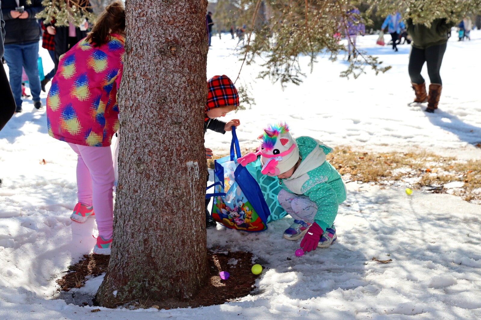 Families show up to hunt for Easter eggs Saturday, April 8, 2023, during the annual Brainerd Easter Egg Hunt at Gregory Park.