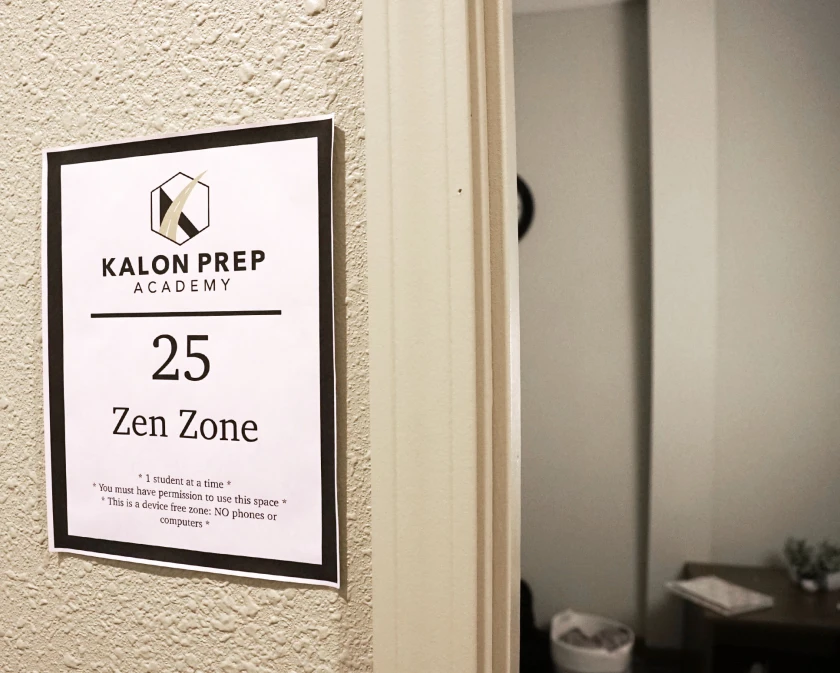 The Zen Zone gives students a quiet place to reset when they are feeling overwhelmed before returning to class.Thalen Zimmerman / Alexandria Echo Press