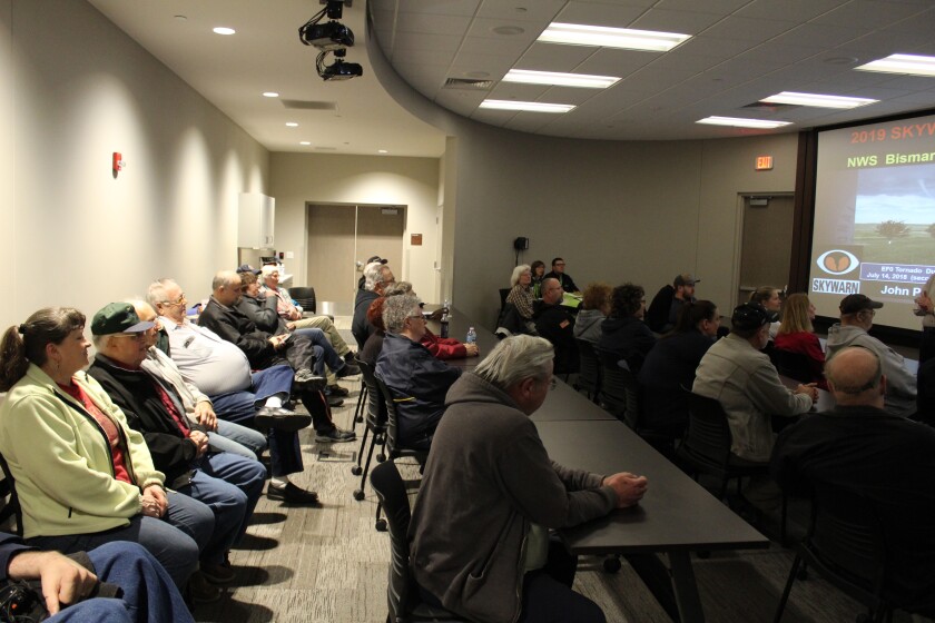 There are over 700,000 ham radio operators in the United States, and more than 3 million worldwide. Here, amateur radio operators conduct annual refresher training at the City of Dickinson Public Safety Center. Photo by James B. Miller, Jr. / The Dickinson Press