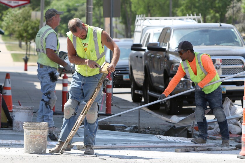 new sidewalk in downtown
