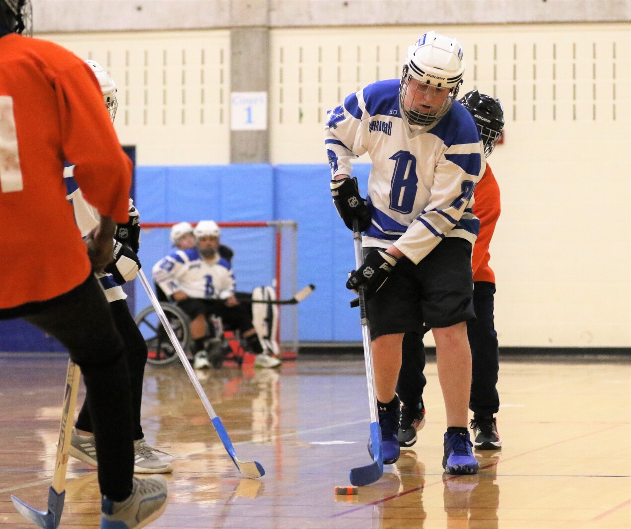 Brainerd floor hockey against St. Paul Humboldt Friday, March 18, 2022, in the State Quarterfinals at Bloomington Jefferson High School.
