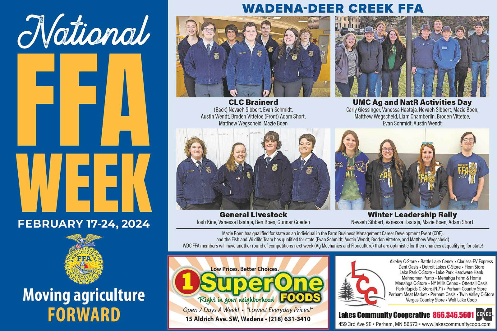 Faa Week Celebrate National FFA Week - Feb 17-24, 2024 - Wadena Pioneer Journal ...